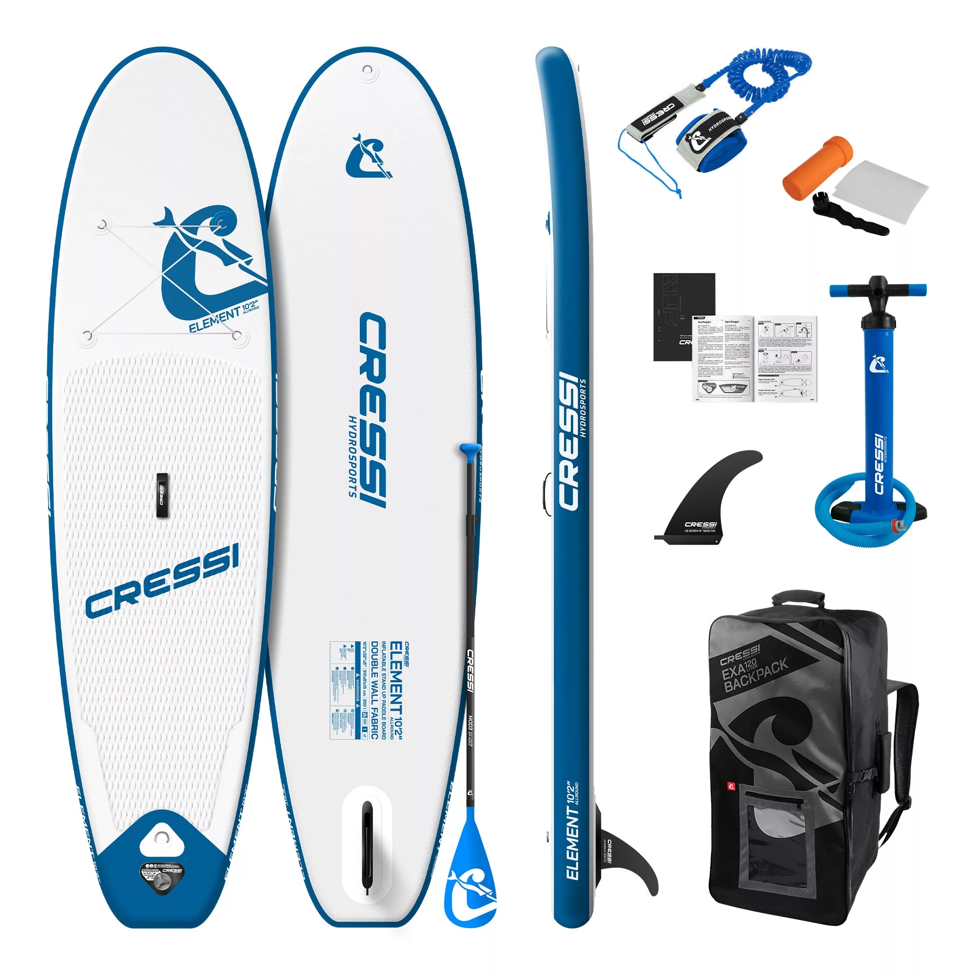 Cressi Element Inflatable Stand-Up Paddle Board Set