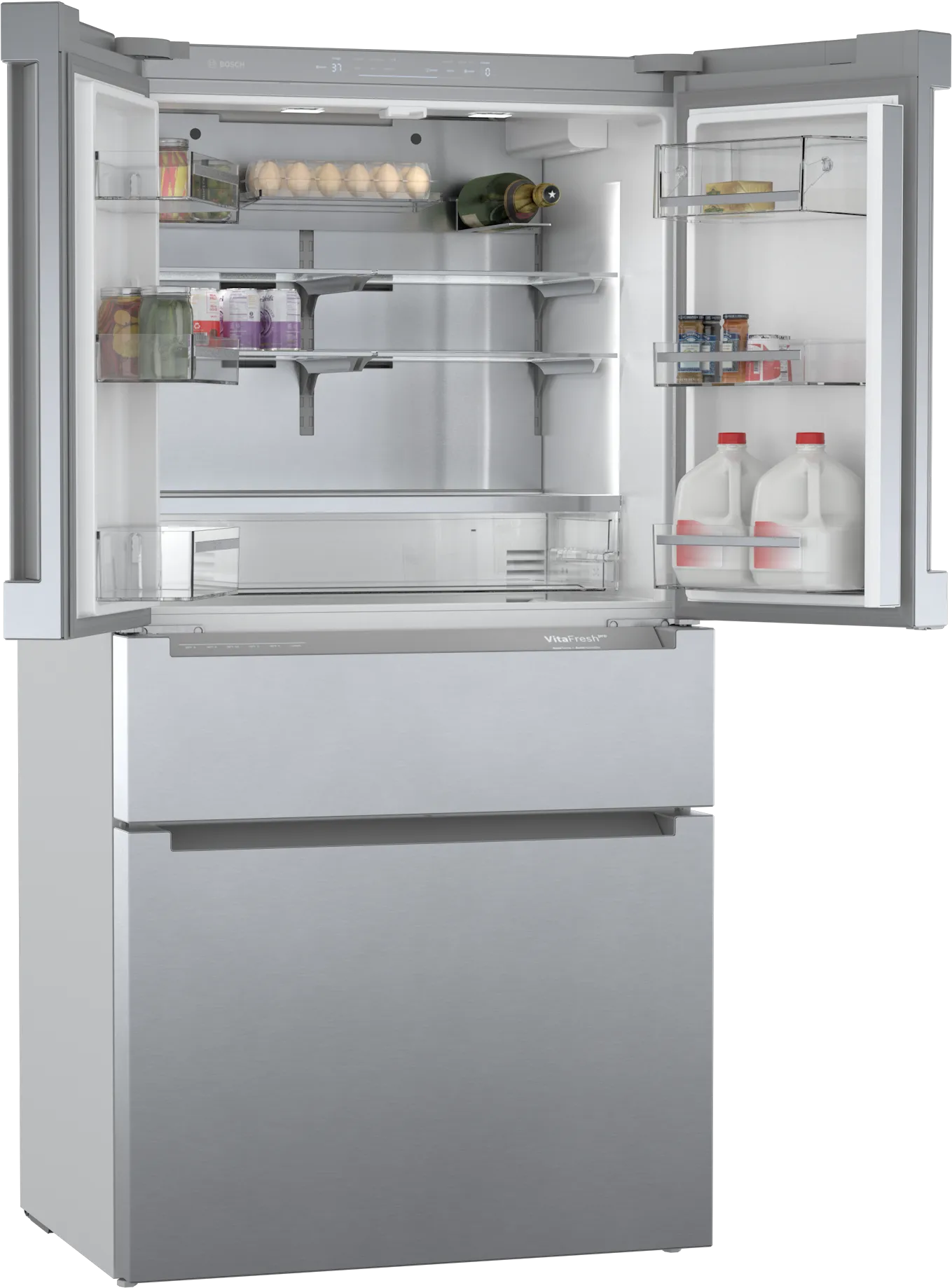 Bosch B36CL80ENS 800 Series French Door Bottom Mount Refrigerator 36'' Stainless steel (with anti-fingerprint)