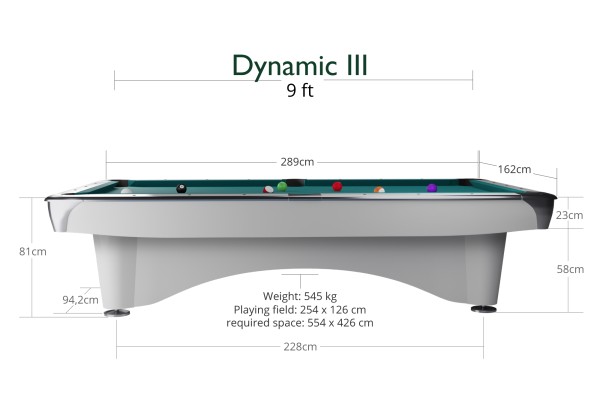 Billiard Table Dynamic III, Pool, 9 ft