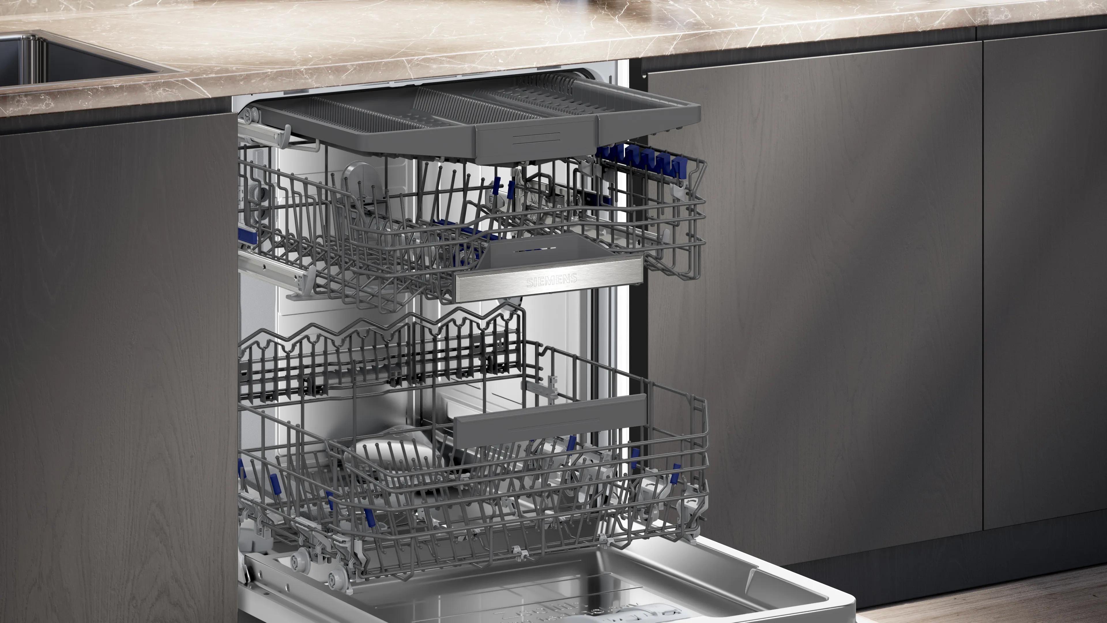 SIEMENS SN95YX02CG iQ500 Fully-integrated dishwasher 60 cm varioHinge