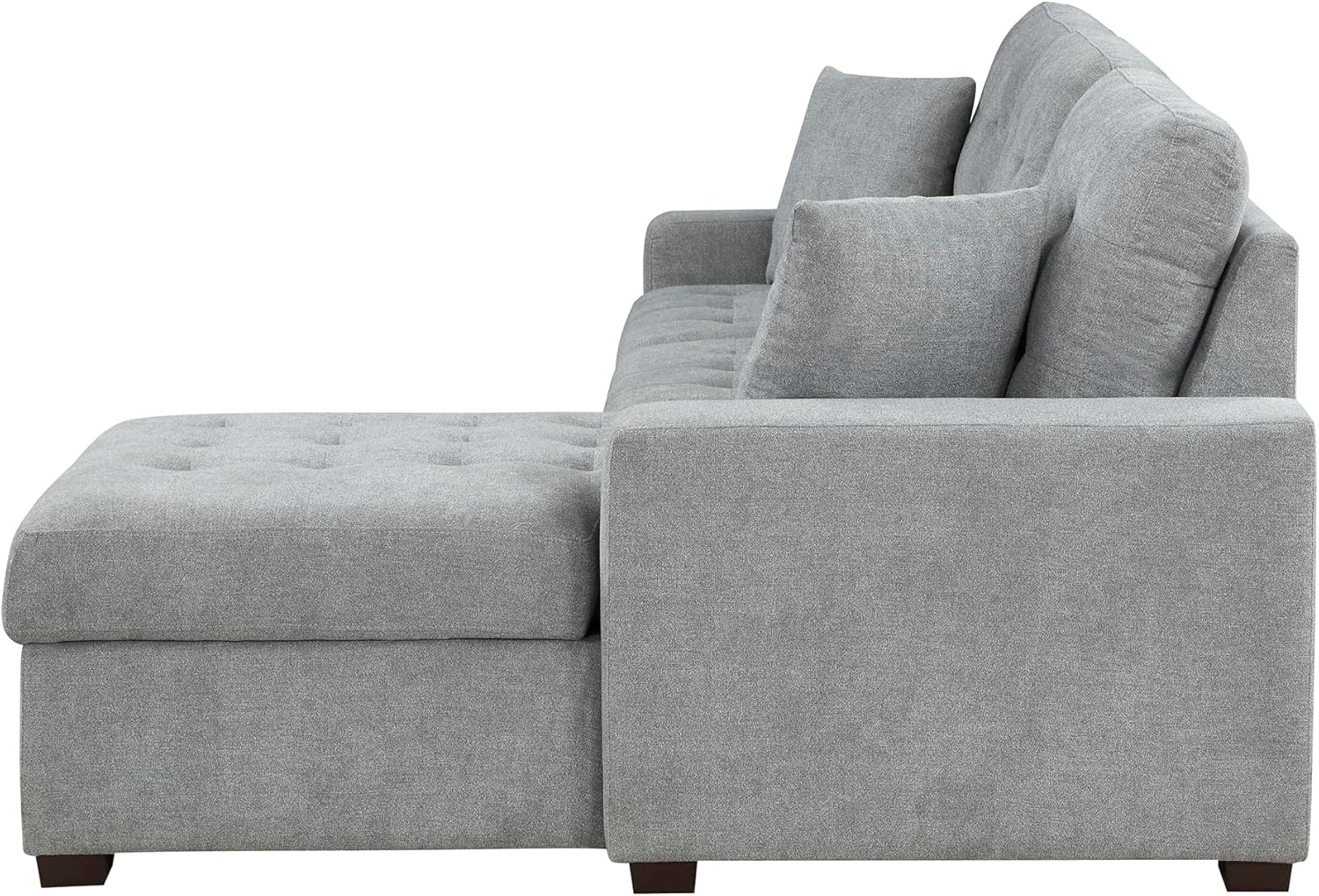 Kendale Sleeper Sofa, L Shape Sectional Couch with Right Storage Chaise and Pull Out Sofa Bed