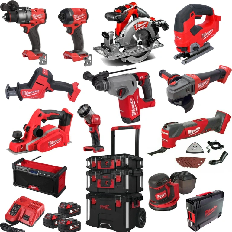 MILWAUKEE MILKIT12A POWER TOOL KIT 3 X 18V X 5AH REDLITHIUM BATTERIES 12PCE