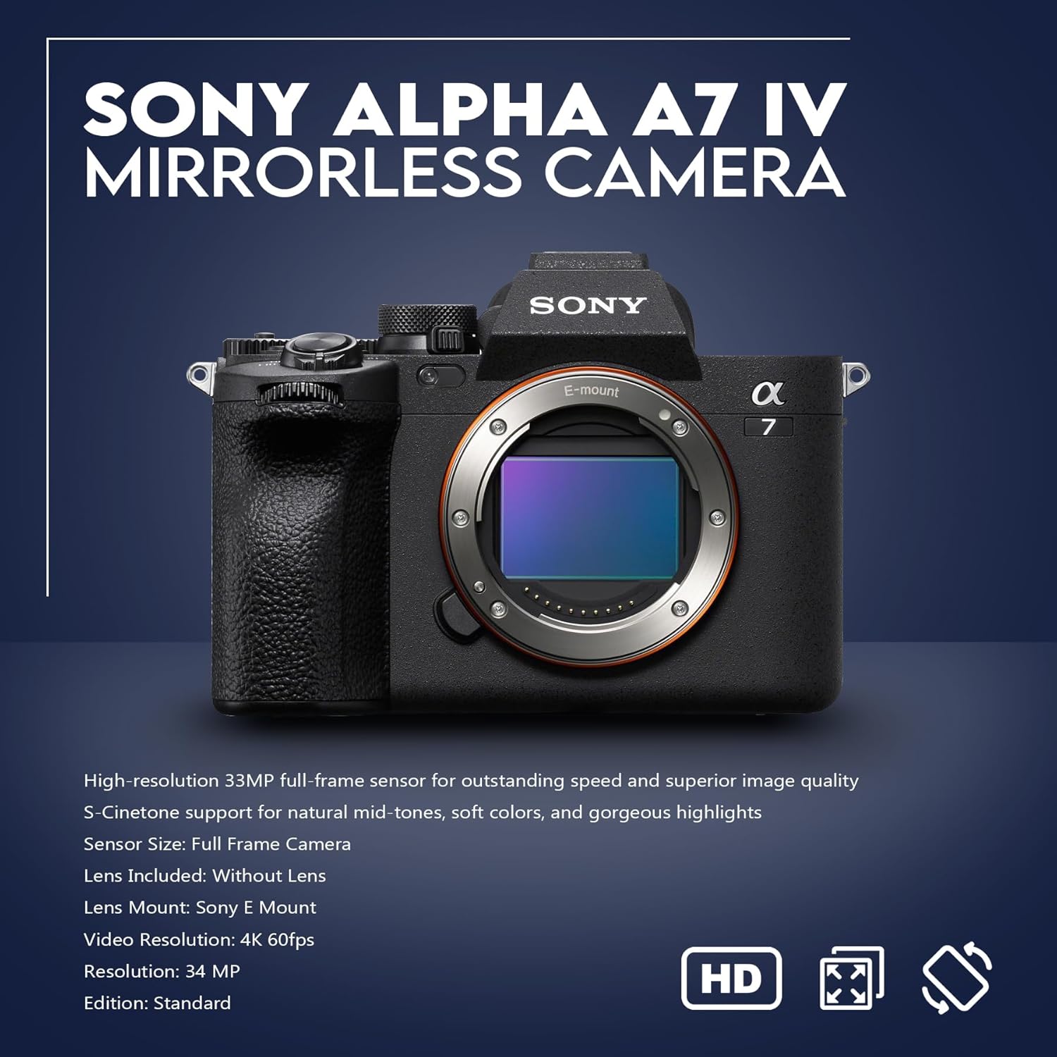 Alpha a7 IV Full Frame Mirrorless Interchangeable Lens Digital 4K Camera