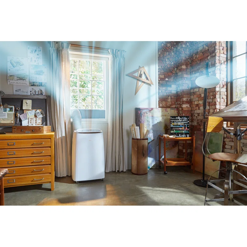 LG 10,000 BTU Dual Inverter Portable Air Conditioner, 220V, Cools up to 450 Sq. Ft. with Timer, Wi-F and Remote in White