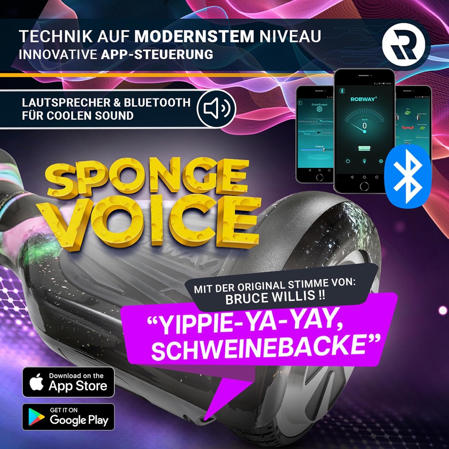 Robway W1 Hoverboard | 𝐃𝐀𝐒 𝐎𝐑𝐈𝐆𝐈𝐍𝐀𝐋 ® Hoverboards for Kids, Teens & Adults - APP Control - 1 x 2 Watt Motors - Self-Balancing Function - Bluetooth