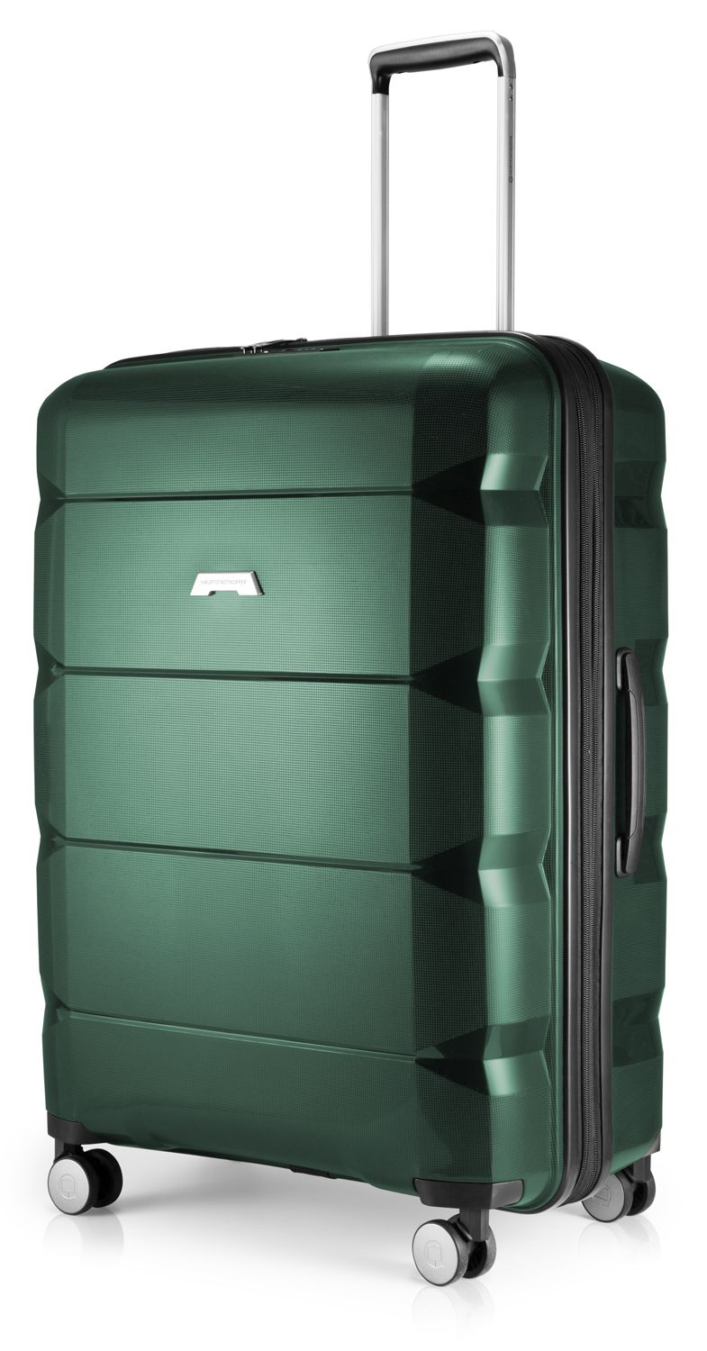 Britz - suitcase hard case trolley, TSA, 75 cm, 115 liters dark green