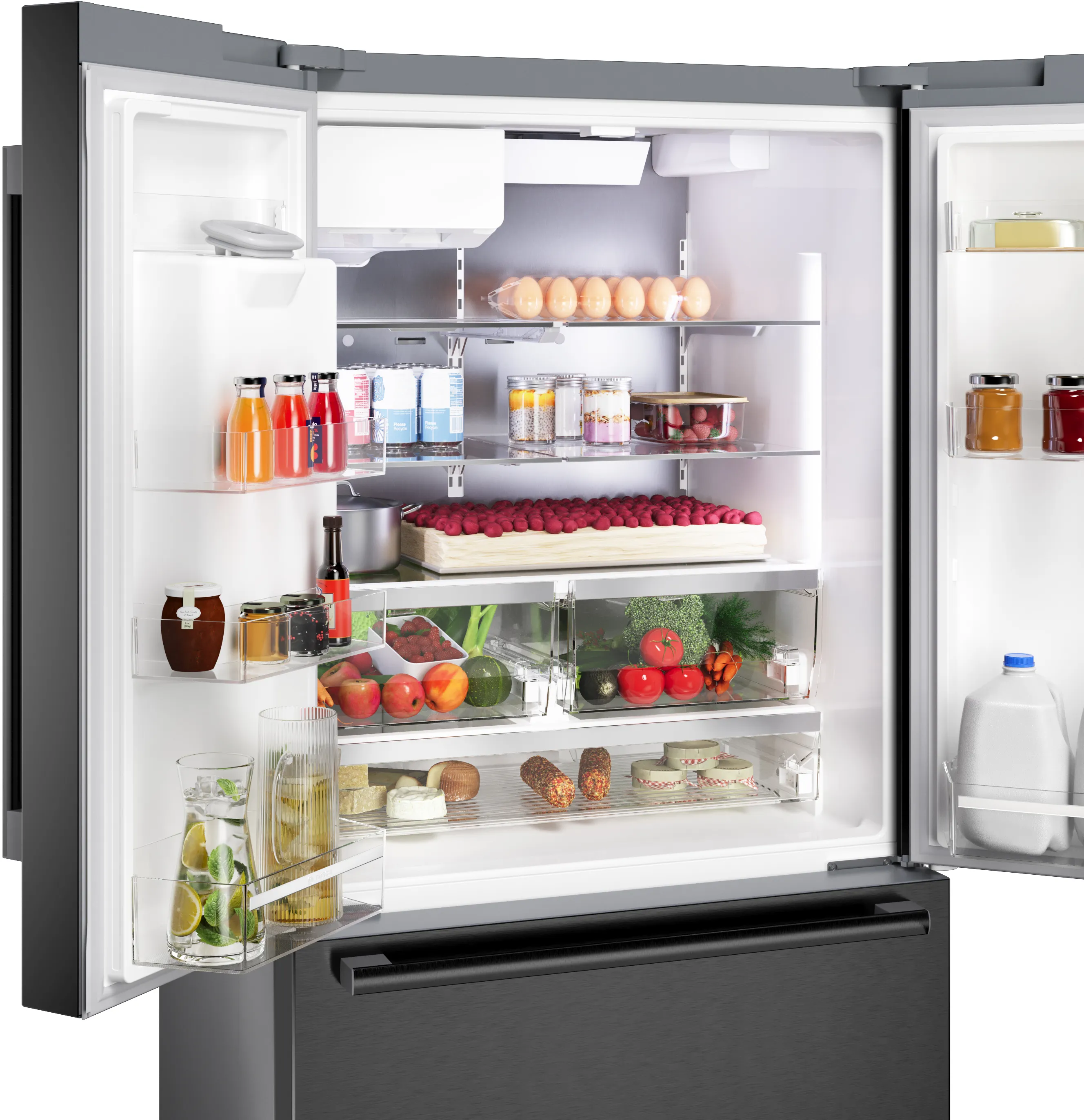 Bosch  B36FD52SNB 500 Series French Door Bottom Mount Refrigerator 36'' Black Stainless Steel, Total No Frost