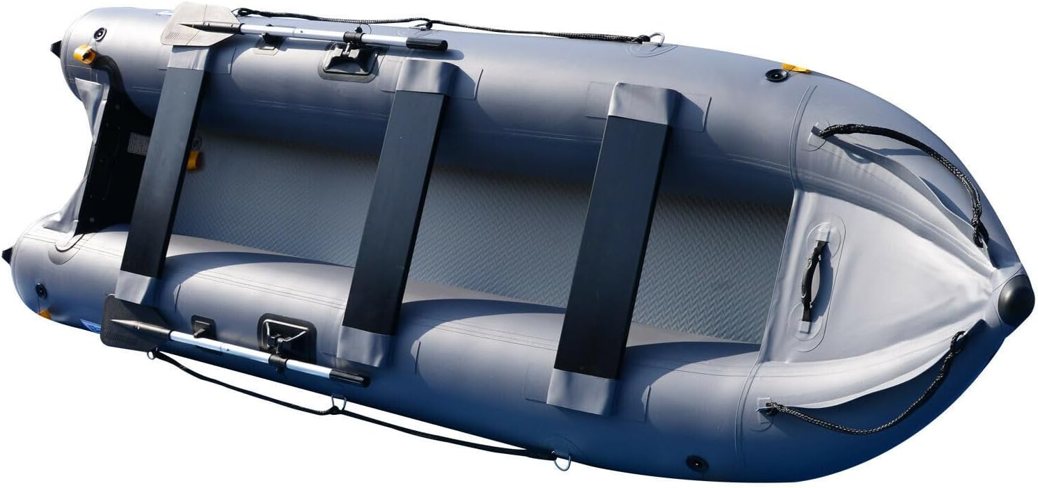 BRIS 14.1ft Inflatable Boat Inflatable Kayak 3 Person Kayak Canoe Fishing poonton Boat