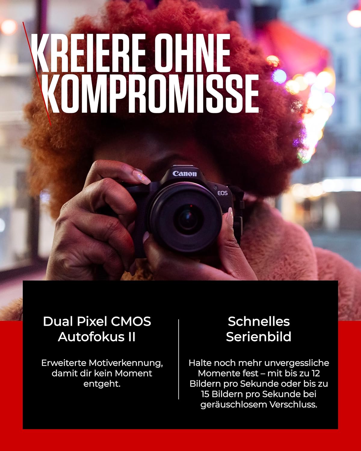 Canon EOS R50 Systemkamera + RF-S 18-45mm is STM Objektiv - Spiegellose Kamera Digitalkamera mit Autofokus