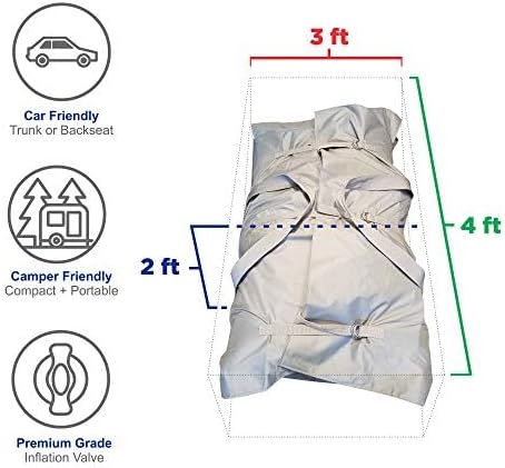 12ft 6in Catalina Inflatable Dinghy Boat Transom Sport Tender - 6 Person - 20 Horsepower USCG Rated, White/Gray