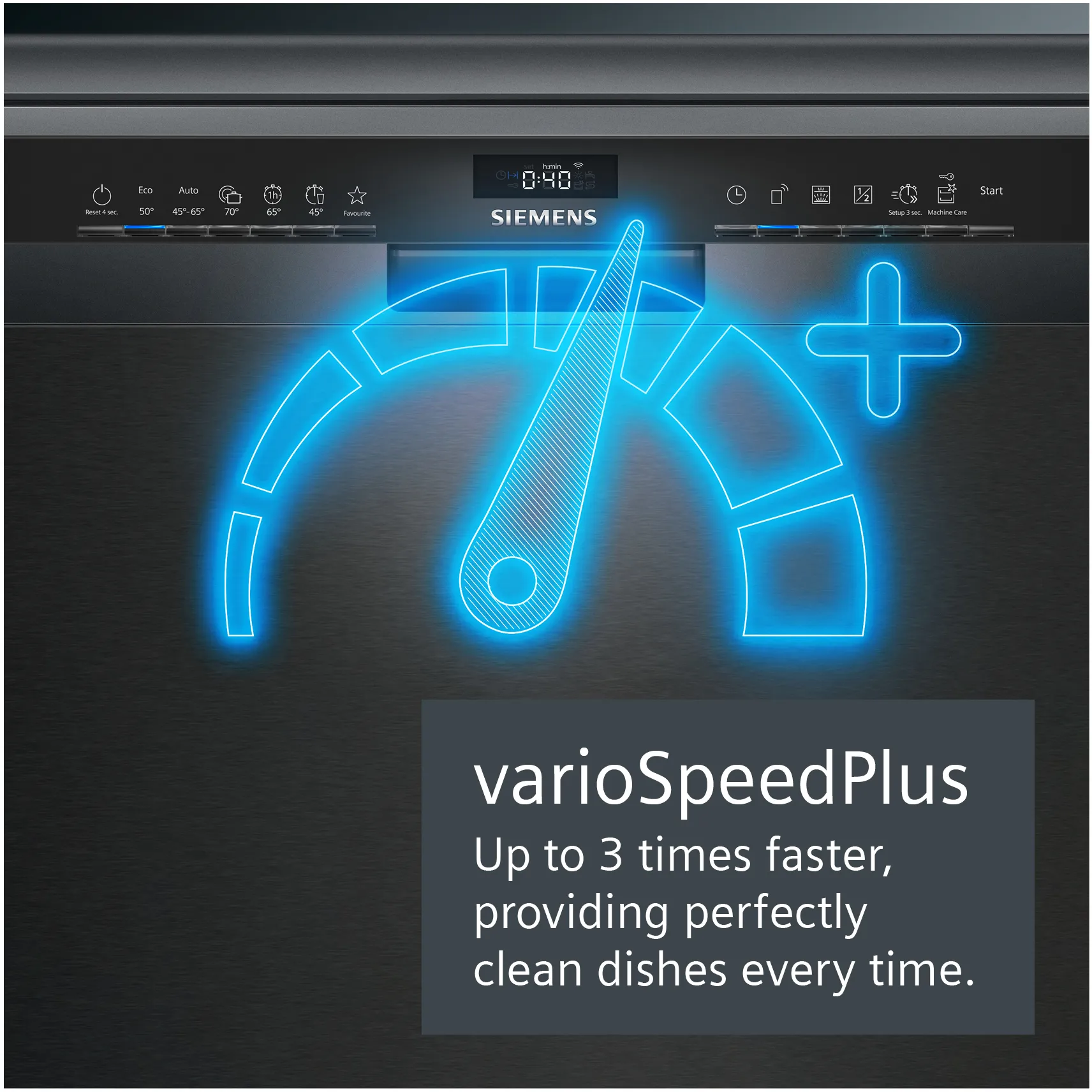 SIEMENS SN23EC14CG iQ300 Free-standing dishwasher 60 cm Brushed black steel anti-fingerprint