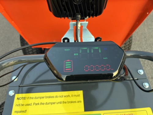 DELEKS®XE-4WDHG Electrified 4x4 Minidumper, 2 electric motors 800W/48V, hydraulic tipping, dumper body, operator platform, load 400kg, turf tires.