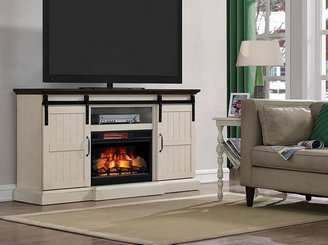 Hogan Electric Fireplace TV Stand in Weathered White - 26MM90273-W476