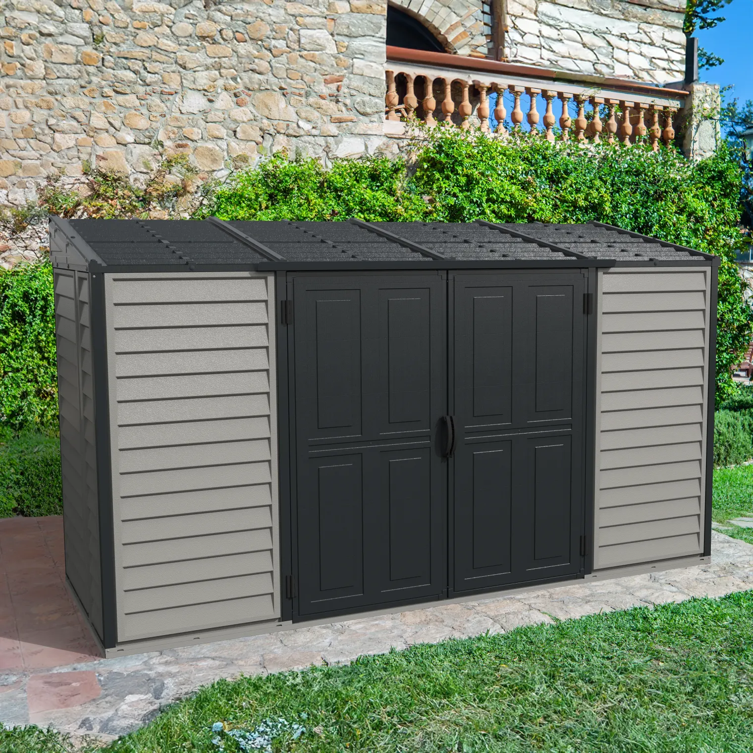 DuraMax SideMate Plus Pro 10' x 4' Outdoor Storage Shed with Double Doors