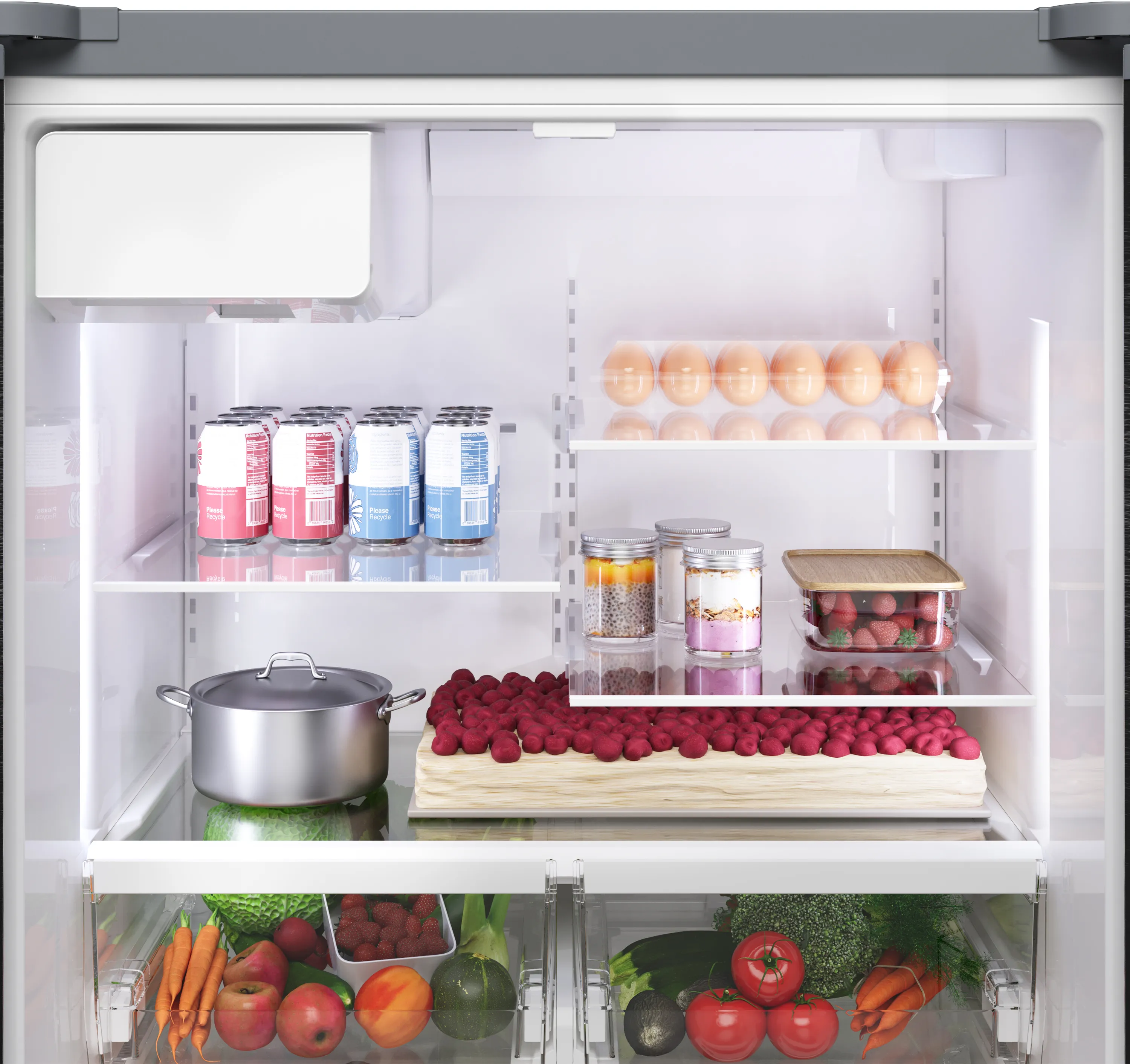 Bosch B36FD10ENS 100 Series French Door Bottom Mount Refrigerator 36'' Stainless steel (with anti-fingerprint), Total No Frost