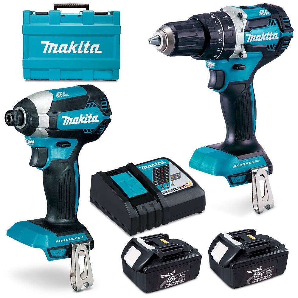 MAKITA 18V Brushless 2 Piece 2 x 3.0Ah Combo Kit DLX2180X