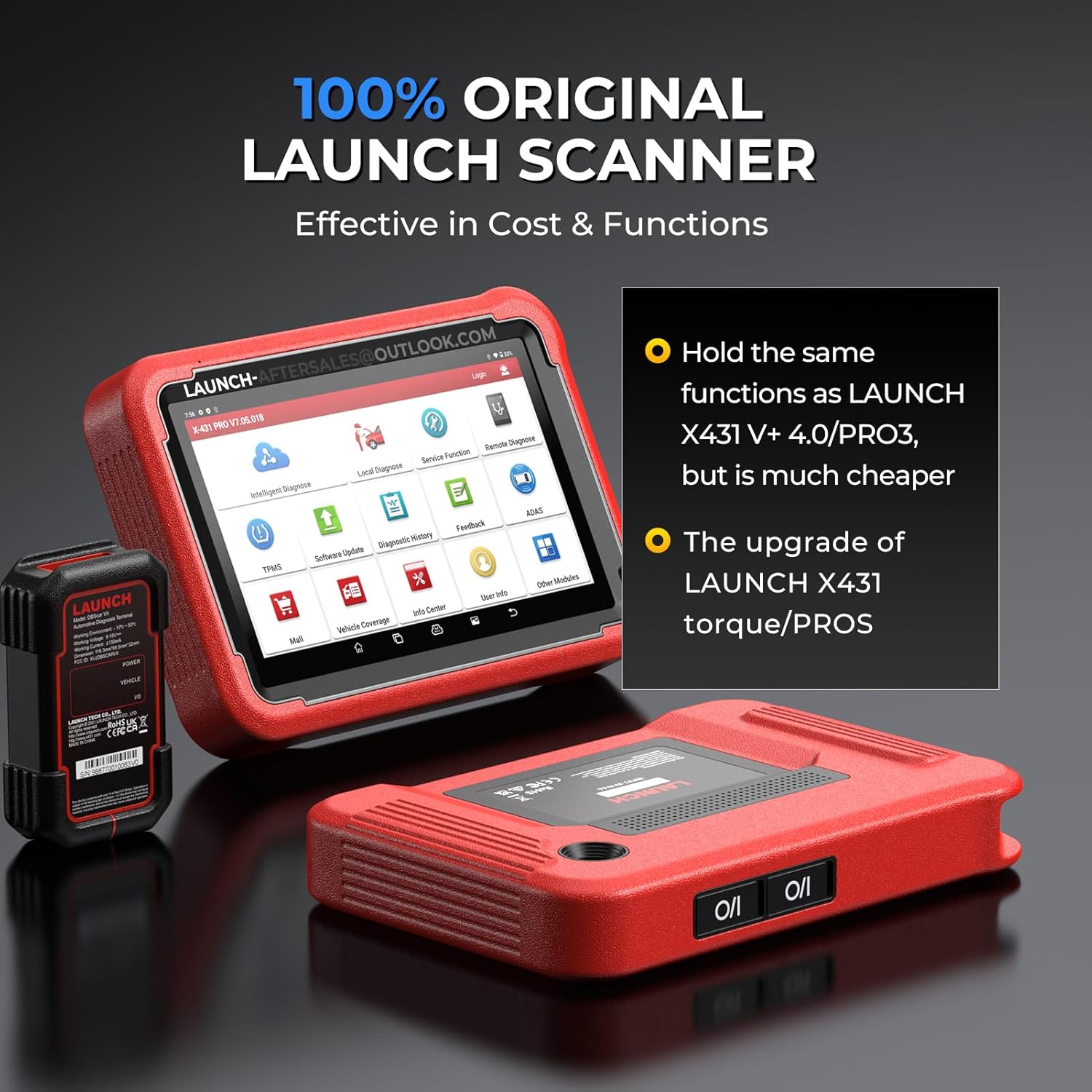 Launch X431 V+ 5.0 Scan Tool with CANFD 2025 Connector, 37 Reset and OE Level Diagnostics