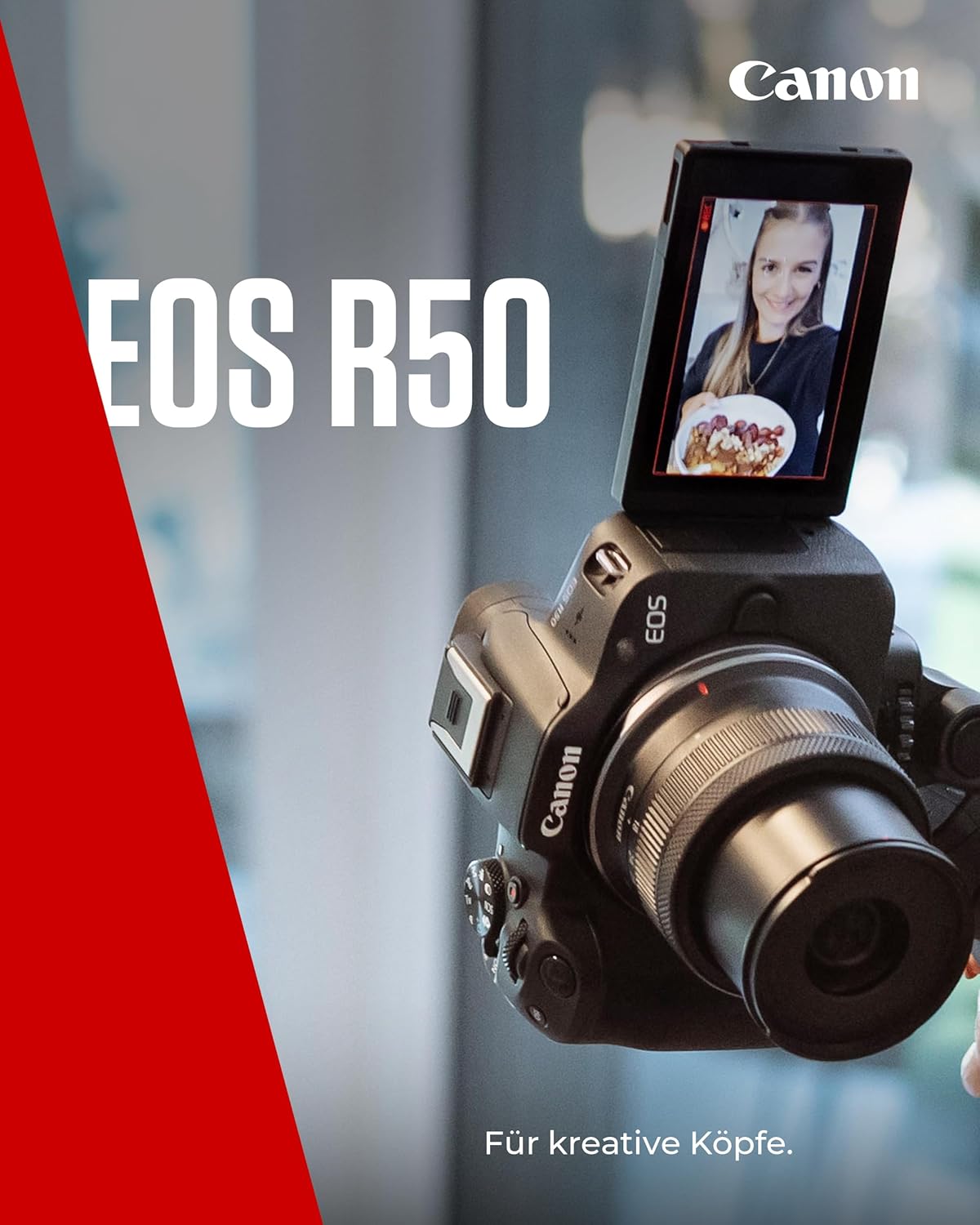 Canon EOS R50 Systemkamera + RF-S 18-45mm is STM Objektiv - Spiegellose Kamera Digitalkamera mit Autofokus
