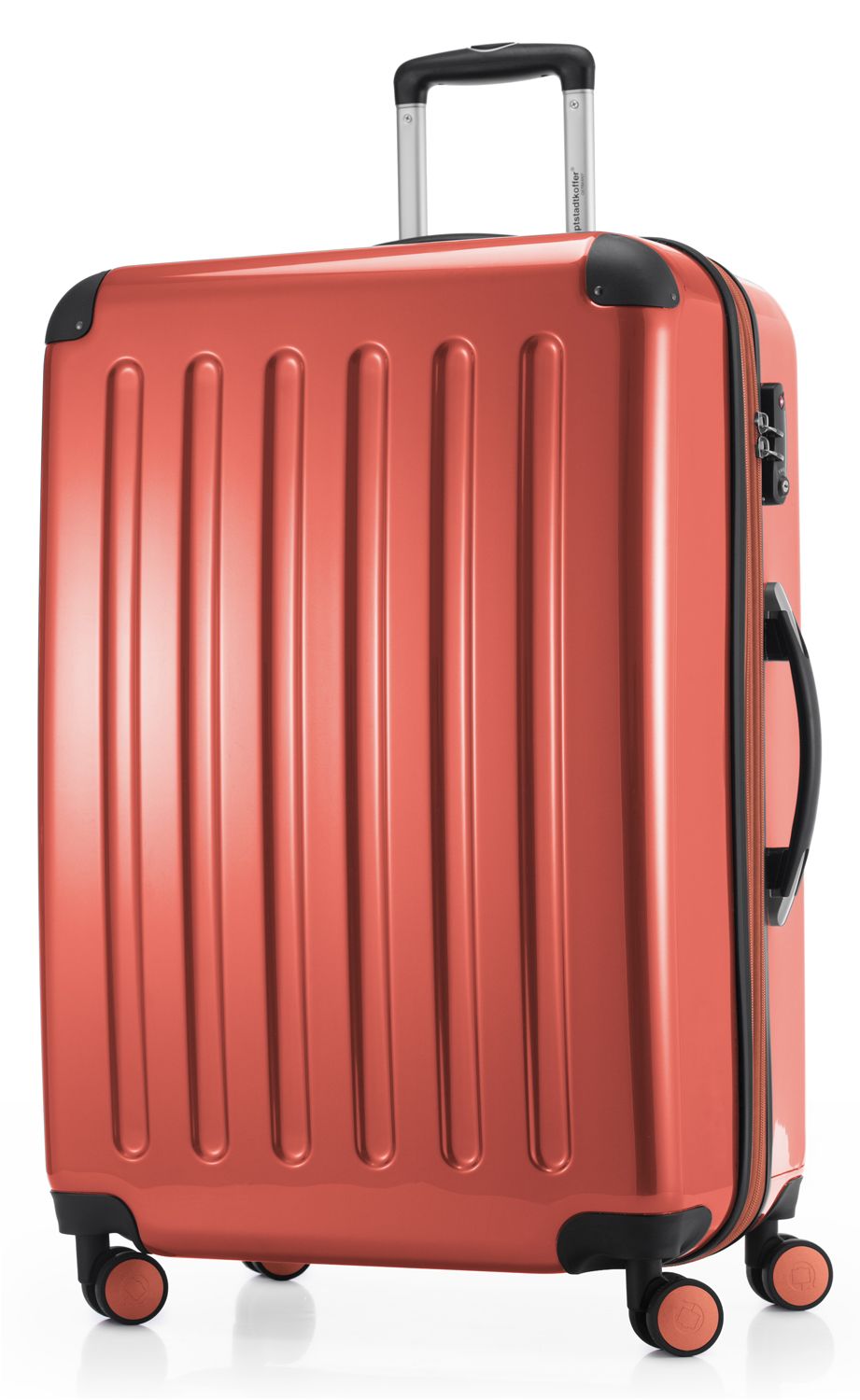 Alex - suitcase hard shell dark blue glossy, TSA, 65 cm, 74 liters