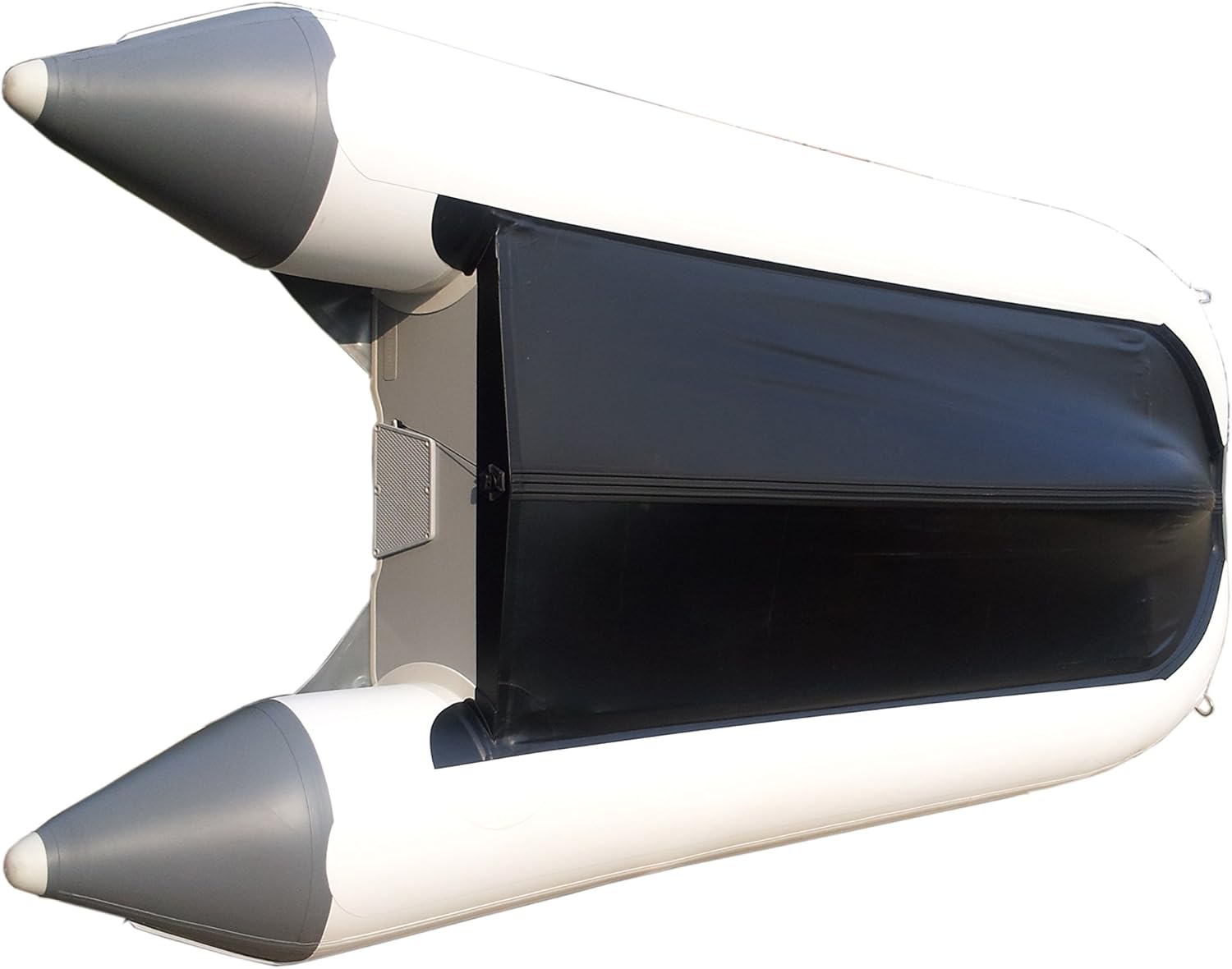 12ft 6in Catalina Inflatable Dinghy Boat Transom Sport Tender - 6 Person - 20 Horsepower USCG Rated, White/Gray