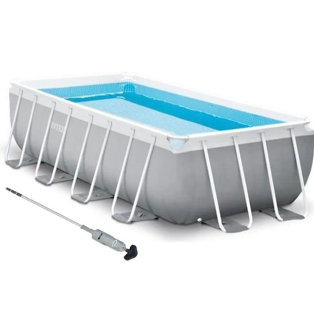 Kit piscine prism frame rect tubulaire (l)4,88 x (l)2,44 x (h)1,07m et chauffage solaire