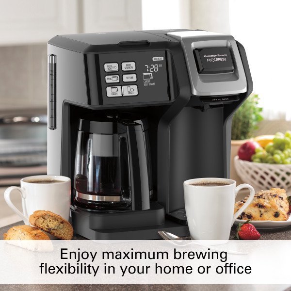 Hamilton Beach FlexBrew Trio Coffee Maker, Single Serve, Black and Silver, Model 49954