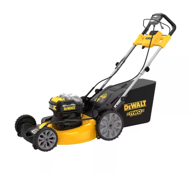 DEWALT 21 in. 20-Volt Cordless Electric Manual Walk Behind Self Propelled Mower with Two 12 Ah Flexvolt Batteries and Charger