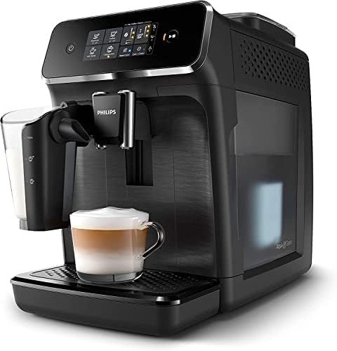 Philips 2200 Series fully automatic espresso machine - LatteGo milk frother, 3 coffee varieties, intuitive touch display, black, (EP2230/14)