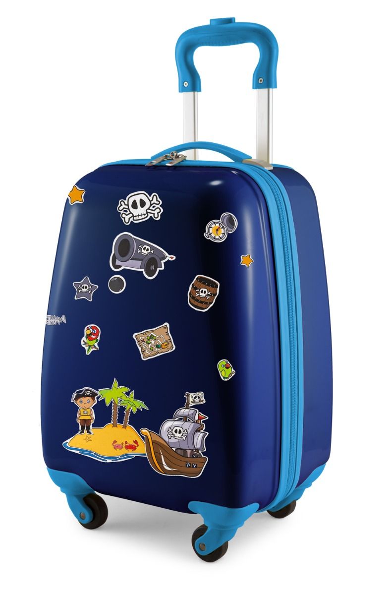 For Kids - Children's luggage + reflective stickers pirates, children's suitcase, children's hard case, hand luggage, 24 liters