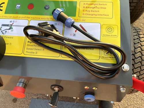 DELEKS®XE-4WDHG Electrified 4x4 Minidumper, 2 electric motors 800W/48V, hydraulic tipping, dumper body, operator platform, load 400kg, turf tires.