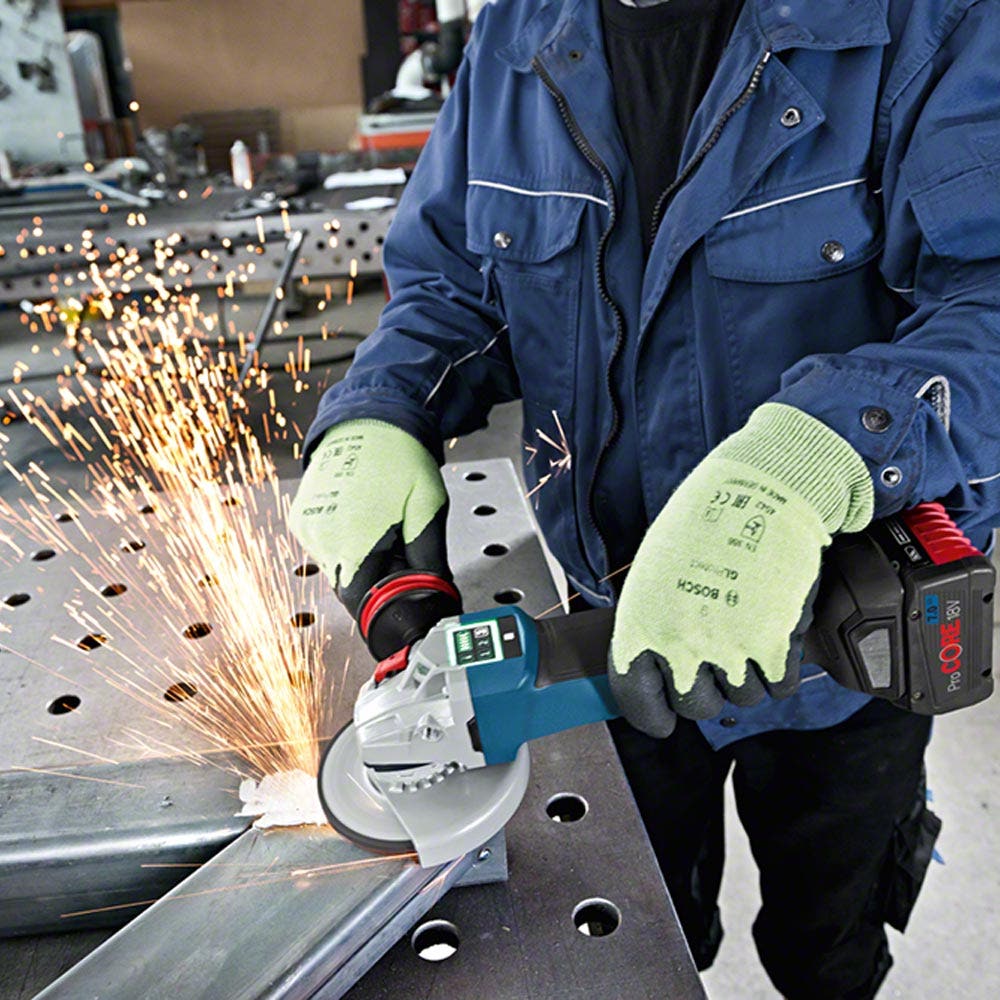 BOSCH 18V Brushless 125mm Paddle Switch Angle Grinder w. Case Skin GWS 18V-10 PSC 06019G3F0B