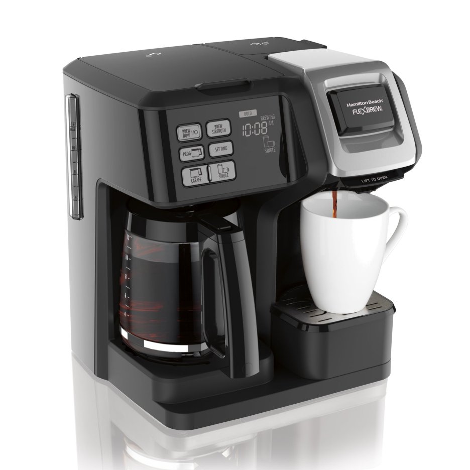 Hamilton Beach FlexBrew Trio Coffee Maker, Single Serve, Black and Silver, Model 49954