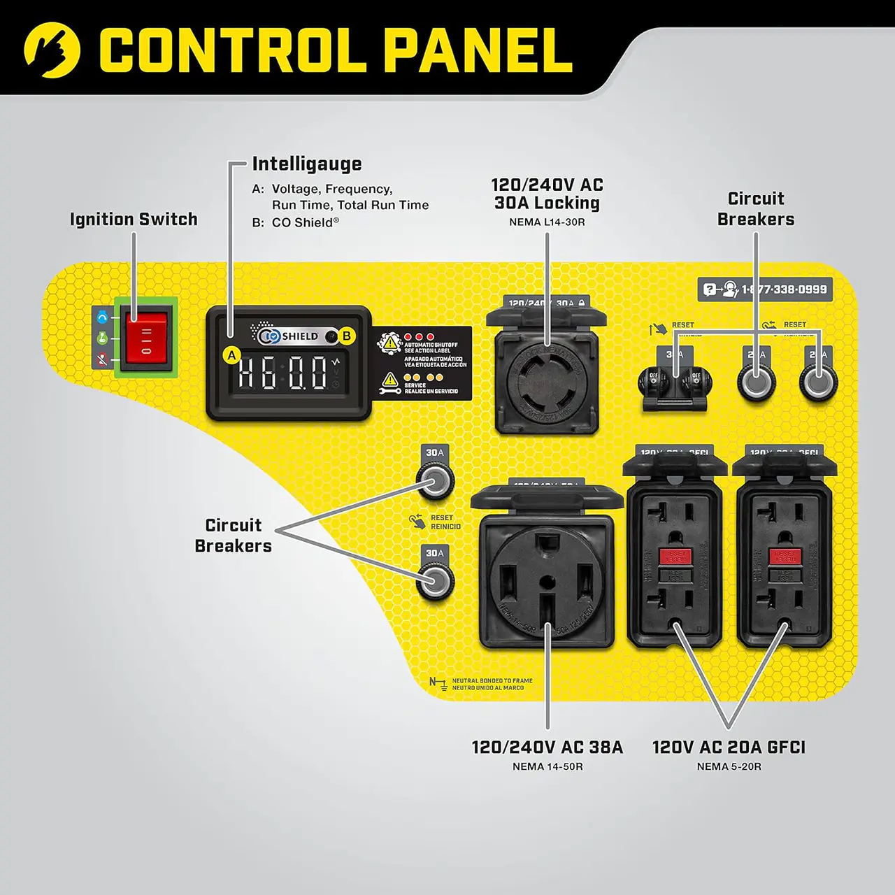 9000W Wireless Start Generator with CO Shield®