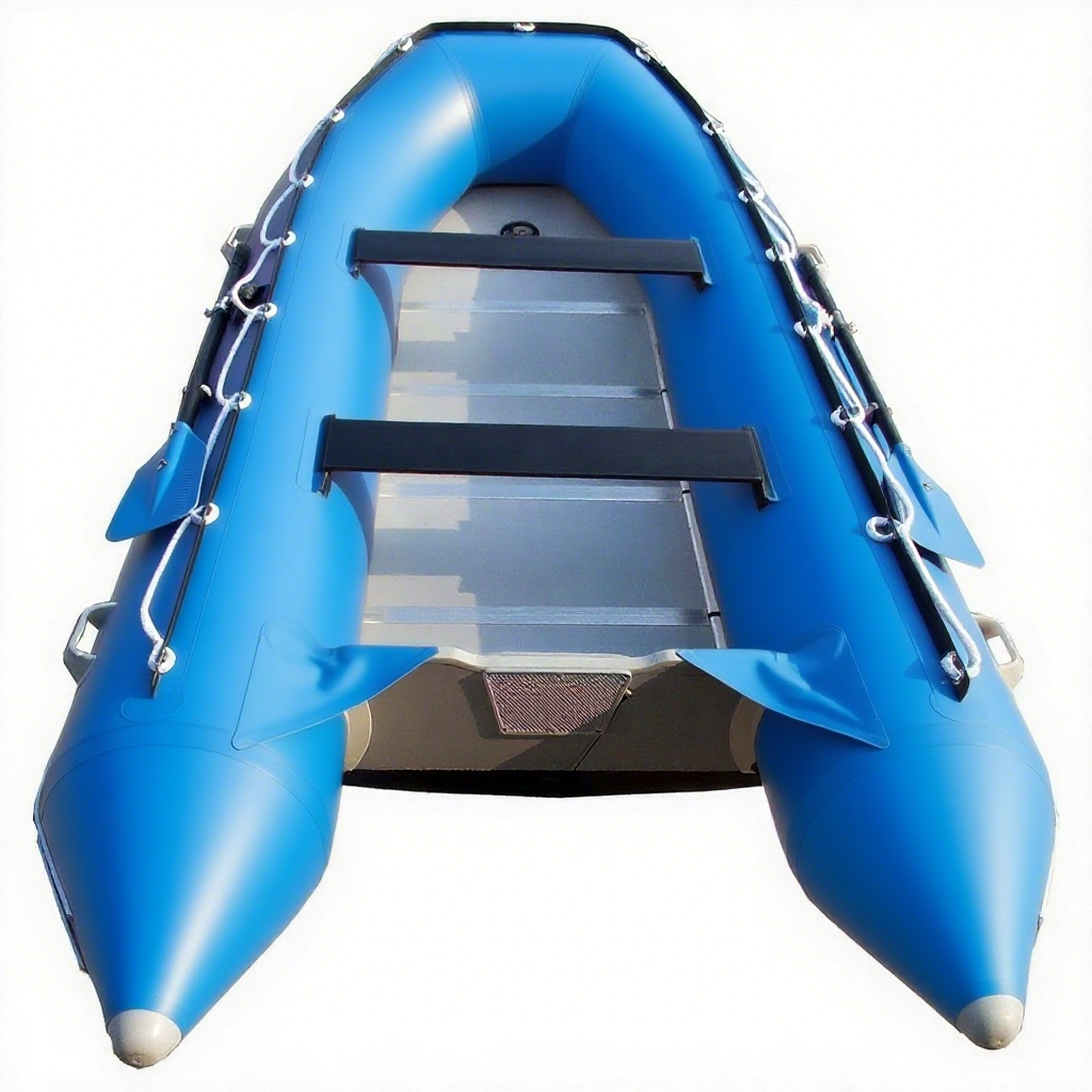 12ft 6in Catalina Inflatable Dinghy Boat Transom Sport Tender - 6 Person - 20 Horsepower USCG Rated, White/Gray