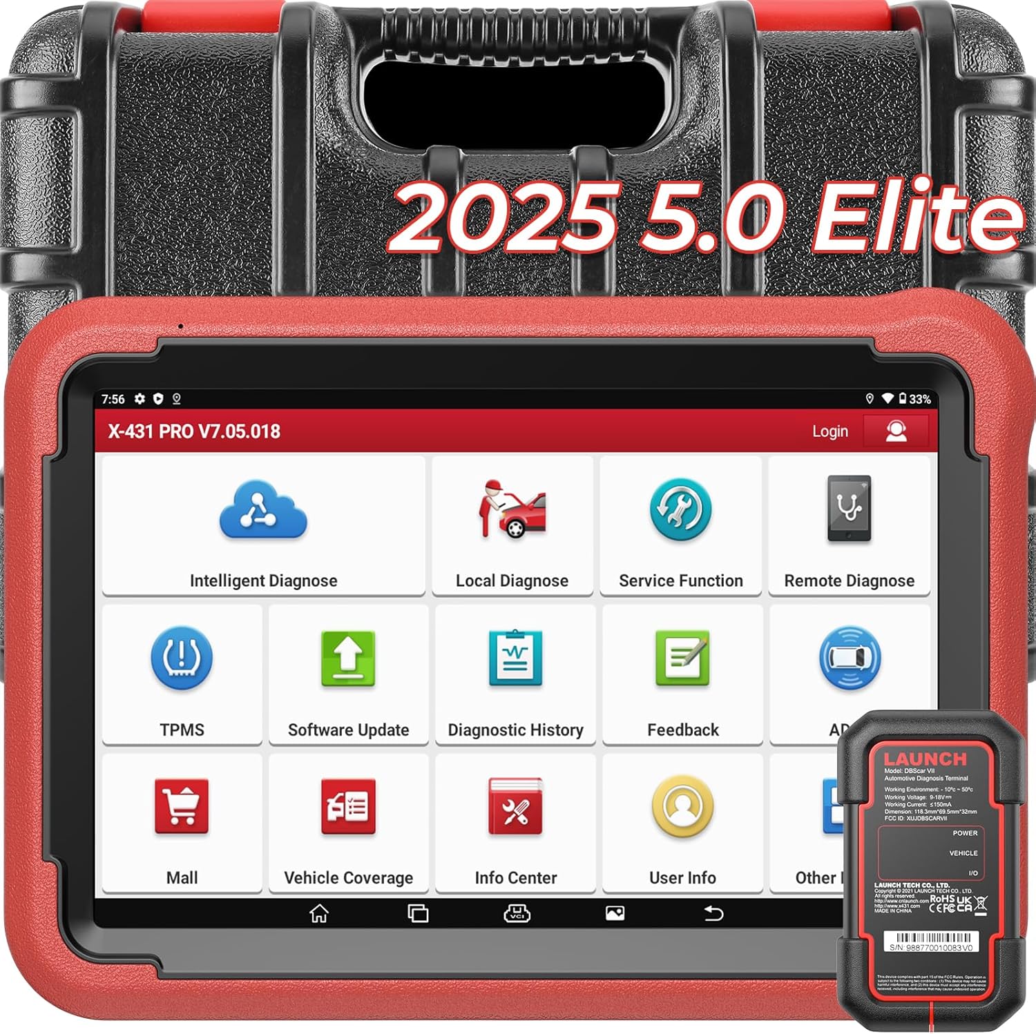 Launch X431 V+ 5.0 Scan Tool with CANFD 2025 Connector, 37 Reset and OE Level Diagnostics