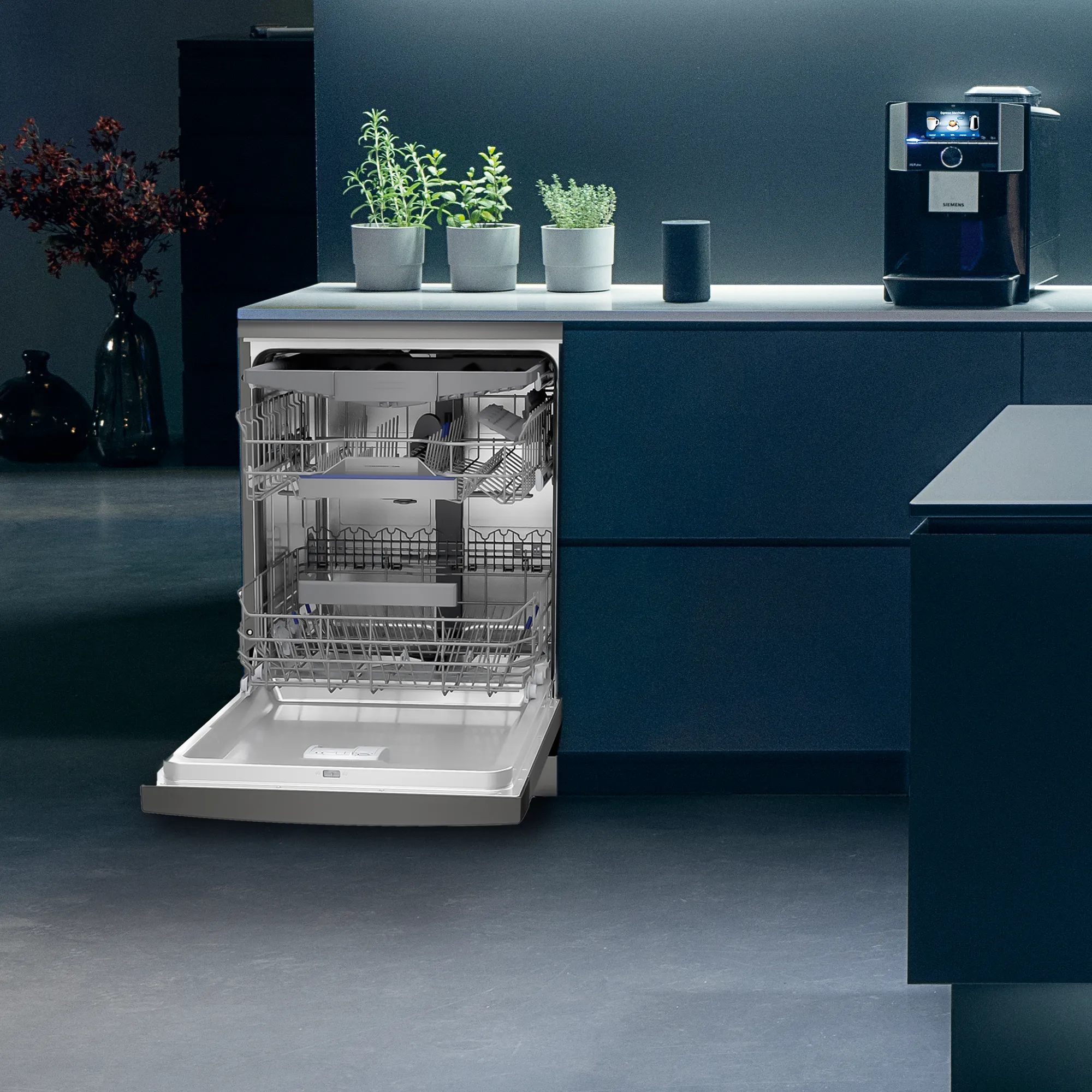 SIEMENS SN23EC14CG iQ300 Free-standing dishwasher 60 cm Brushed black steel anti-fingerprint