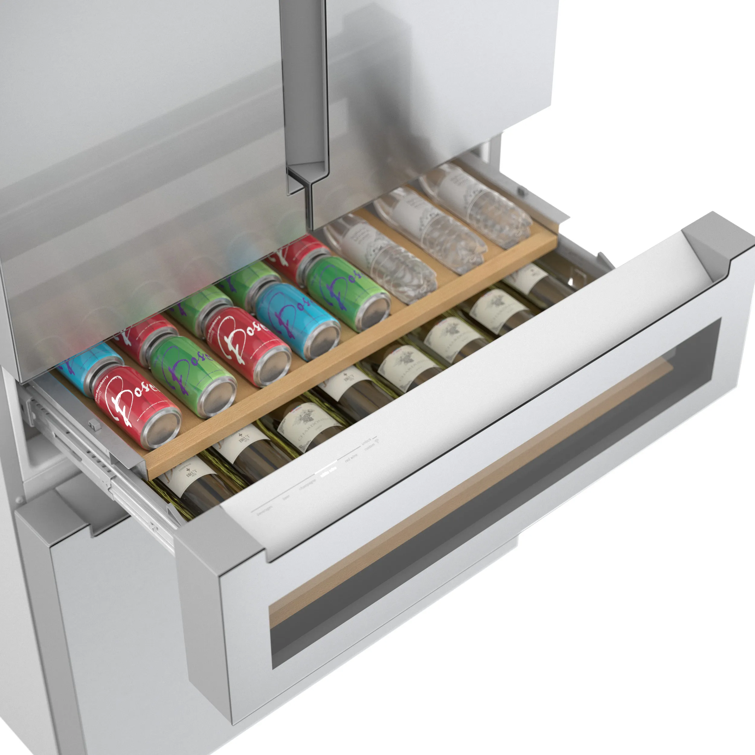 Bosch B36CL81ENG 800 Series French Door Bottom Mount Refrigerator, Glass door 36'' Stainless Steel