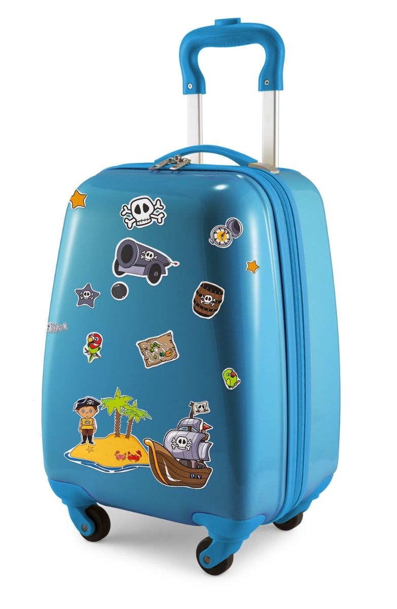 For Kids - Children's luggage + reflective stickers pirates, children's suitcase, children's hard case, hand luggage, 24 liters