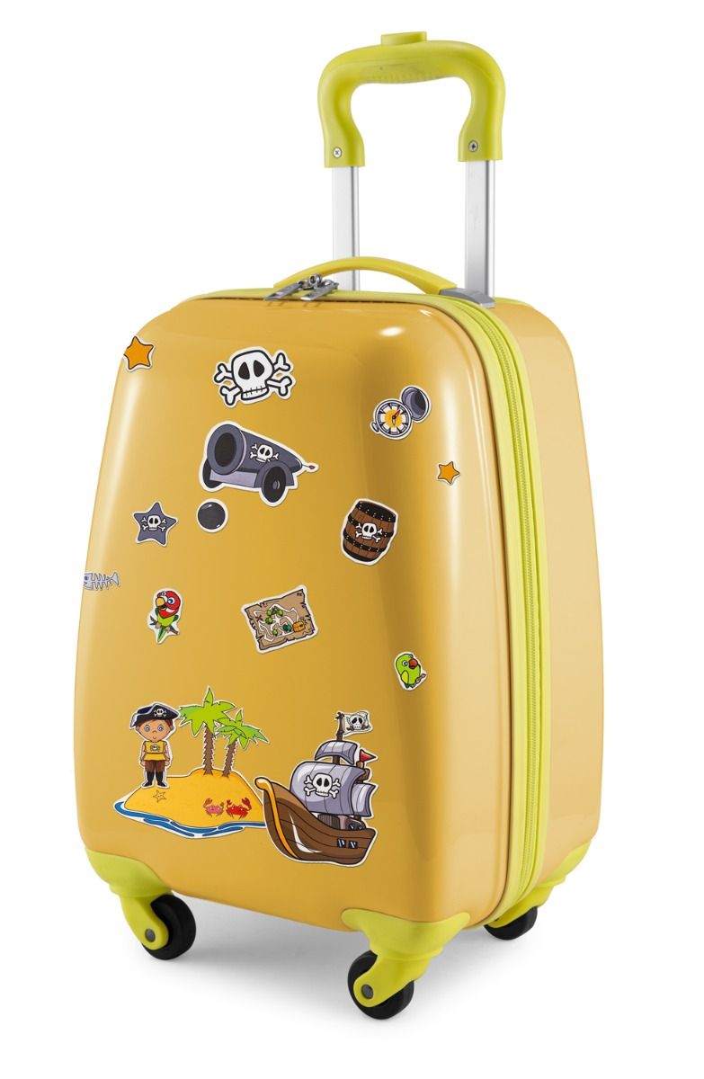 For Kids - Children's luggage + reflective stickers pirates, children's suitcase, children's hard case, hand luggage, 24 liters