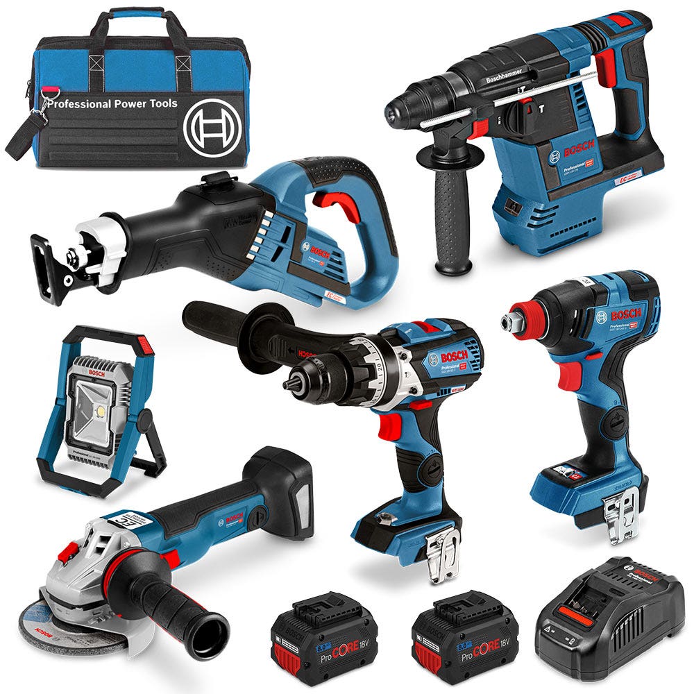 BOSCH Procore 18V Brushless 8 Piece 2 x 8.0Ah Combo Kit 0615990L26