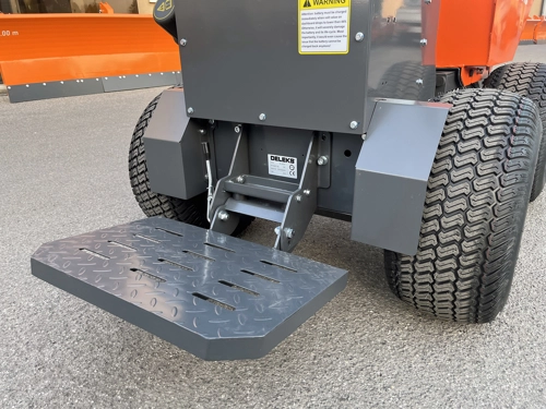 DELEKS®XE-4WDHG Electrified 4x4 Minidumper, 2 electric motors 800W/48V, hydraulic tipping, dumper body, operator platform, load 400kg, turf tires.