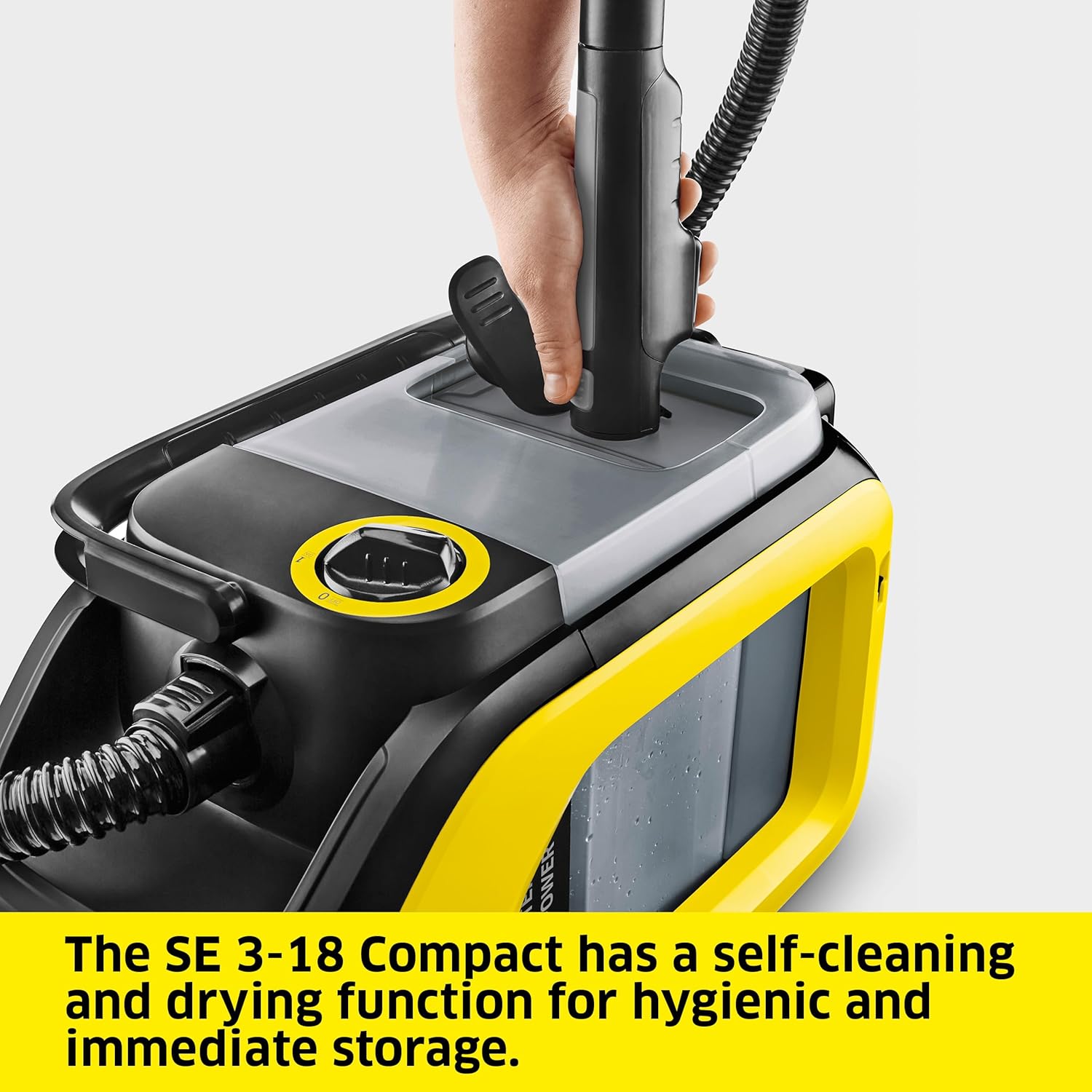 Kärcher Puzzi 8/1 C Commercial Carpet Extractor 12.5 PSI - Spot Cleaner, Stain Remover, Area Rugs, Car and Auto Detailing, Carpet and Upholstery Cleaner - Onboard Accessory Storage - 3.9 Gallon Tank