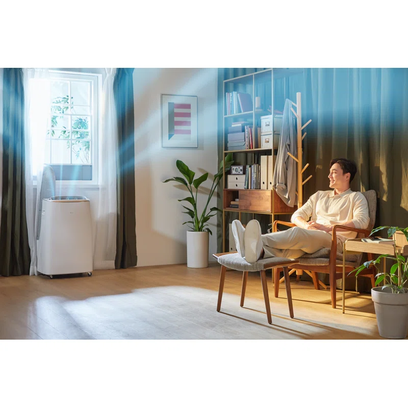 LG 10,000 BTU Dual Inverter Portable Air Conditioner, 220V, Cools up to 450 Sq. Ft. with Timer, Wi-F and Remote in White