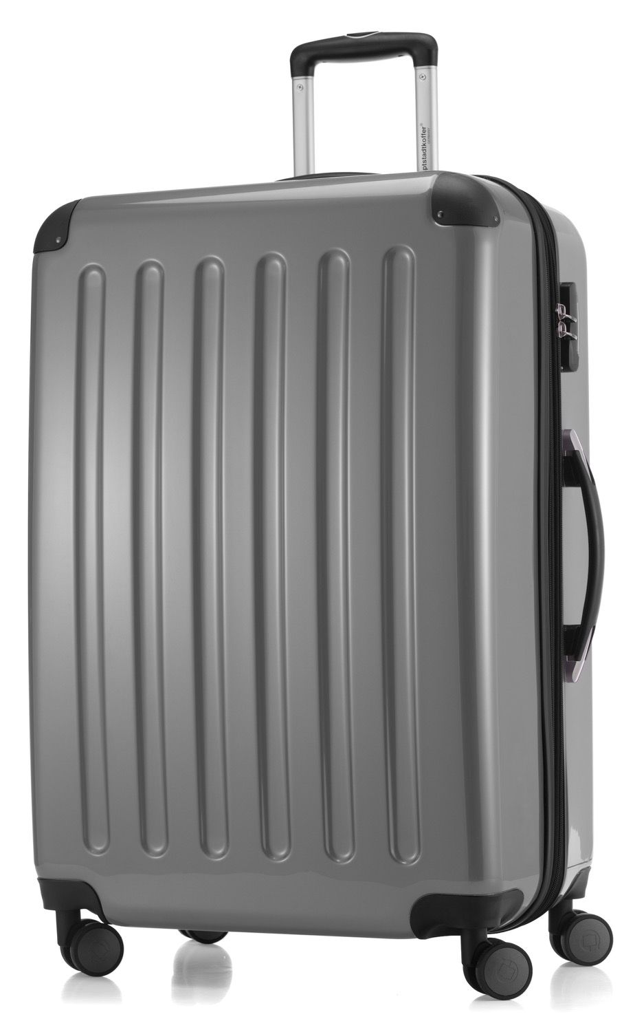 Alex - suitcase hard shell dark blue glossy, TSA, 65 cm, 74 liters