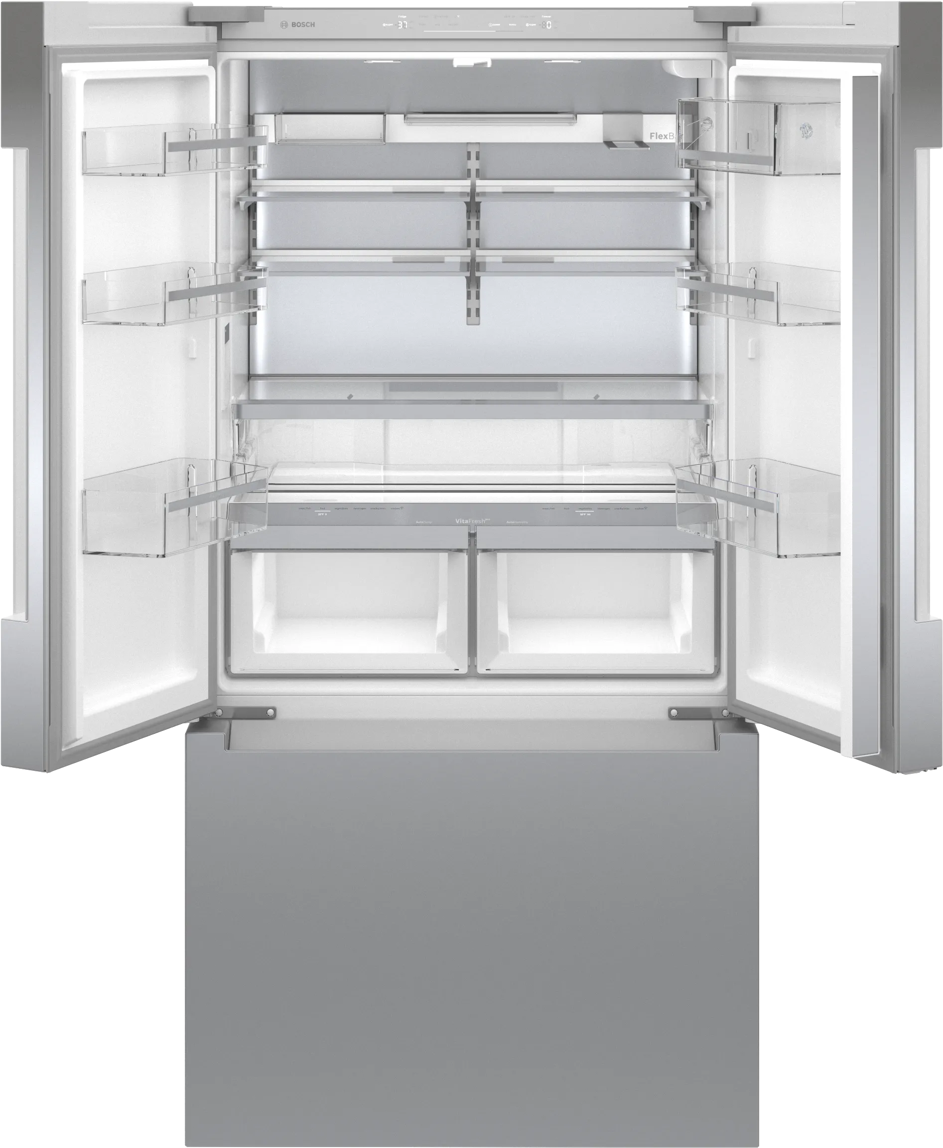 Bosch B36CT81ENS 800 Series French Door Bottom Mount Refrigerator 36'' Stainless steel (with anti-fingerprint), Total No Frost