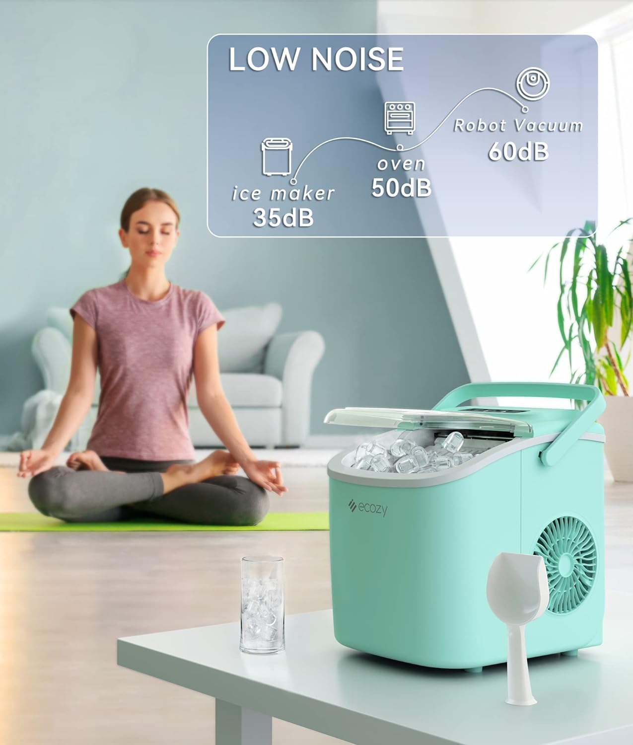 ecozy Portable Ice Maker Countertop9 Cubes Ready in 6 Mins