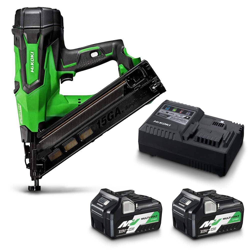 HIKOKI 18V Brushless 2 x 2.5Ah/5.0Ah 65mm Da Finish Nailer NT1865DBAL(HRZ)