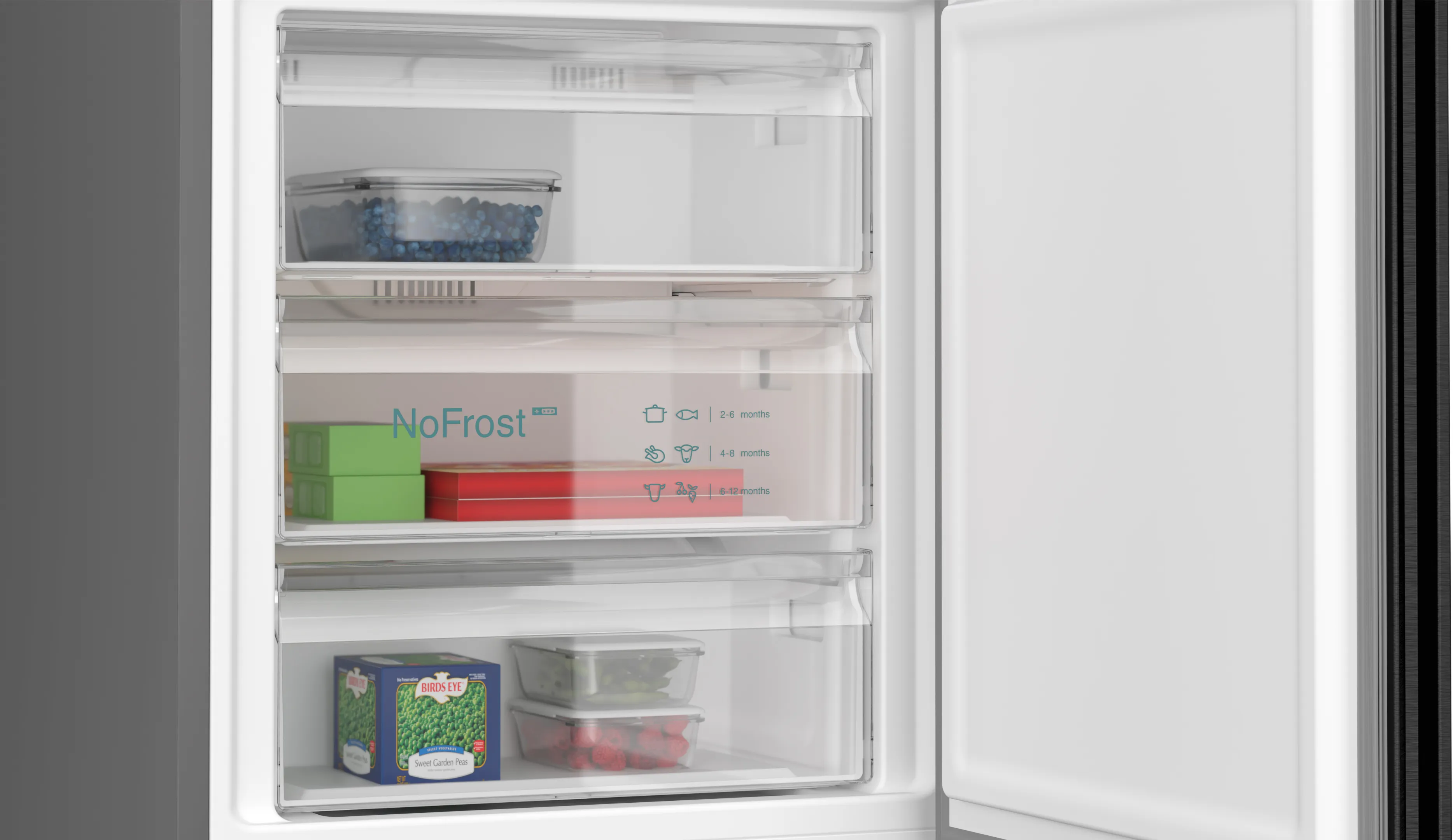 SIEMENS KG49NXXCF iQ300 Free-standing fridge-freezer with freezer at bottom 203 x 70 cm Brushed black steel antiFingerprint, Total noFrost