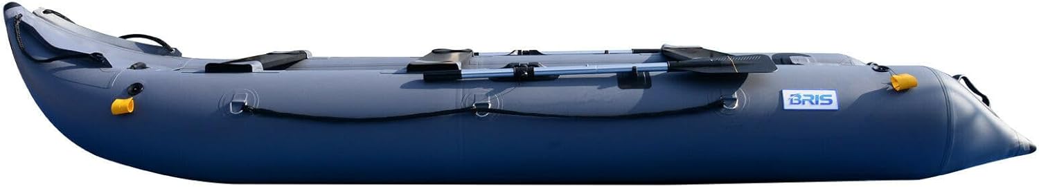BRIS 14.1ft Inflatable Boat Inflatable Kayak 3 Person Kayak Canoe Fishing poonton Boat