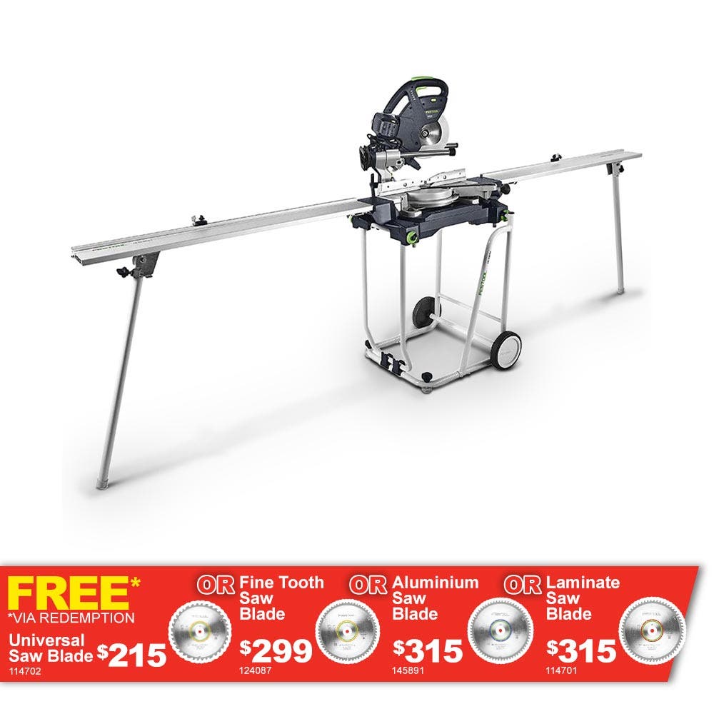 FESTOOL 1600W 216mm Slide Compound Mitre Saw Set KS 60 KAPEX 575465